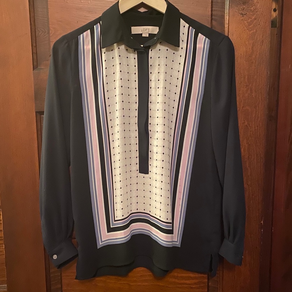 Pink and blue Ann Taylor blouse